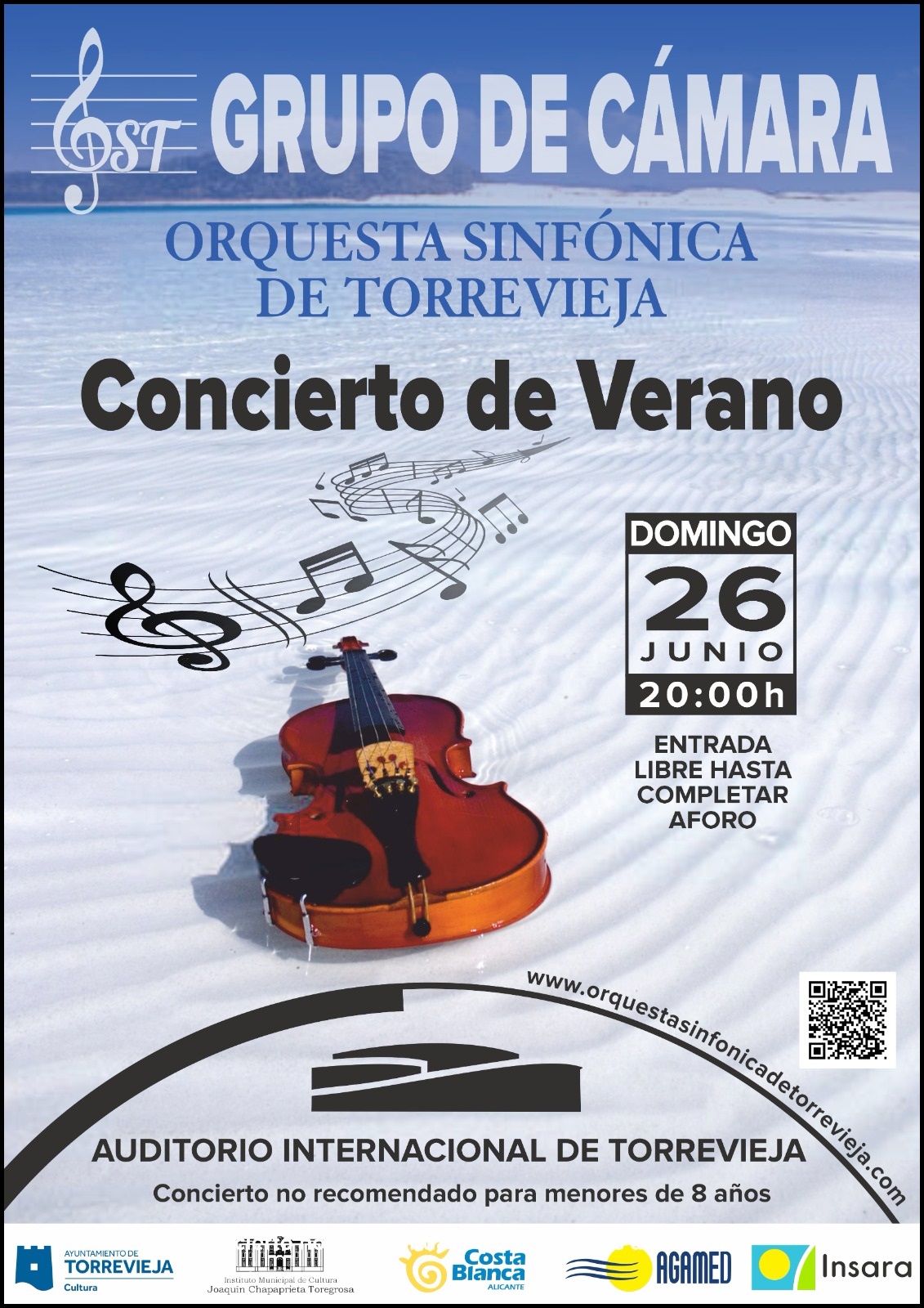 Concierto de verano. Grupo de cámara del Orquesta Sinfónica de Torrevieja. Mañana a las 20:00 horas en el Auditorio Internacional