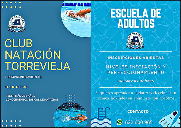 Abiertas las inscripciones para actividades del Club Natación Torrevieja.