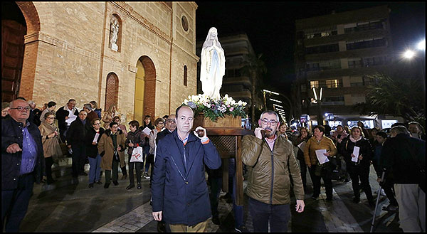 Este viernes misa y procesión de la Virgen de Lourdes