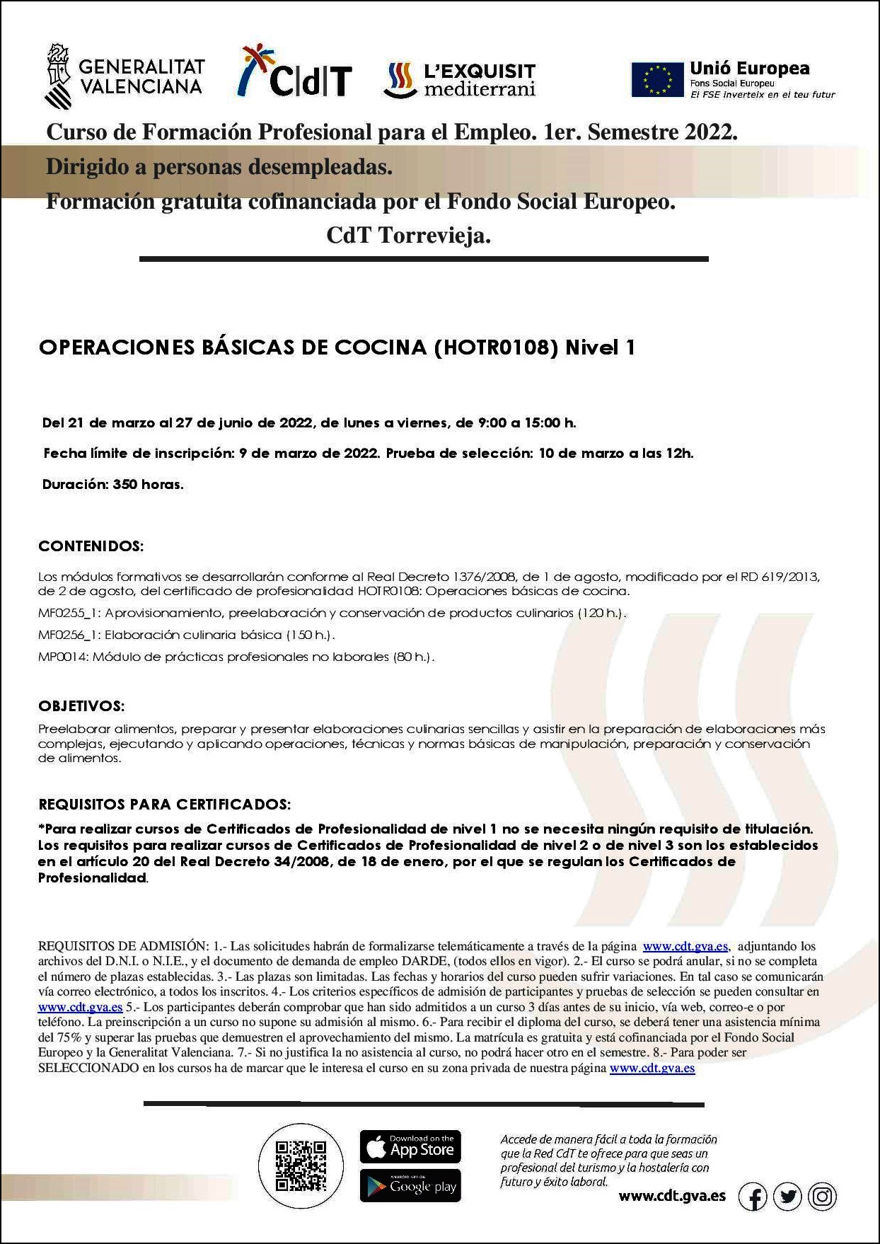 Aún quedan plazas en el CdT que oferta dos cursos de formación gratuitos para desempleados y trabajadores