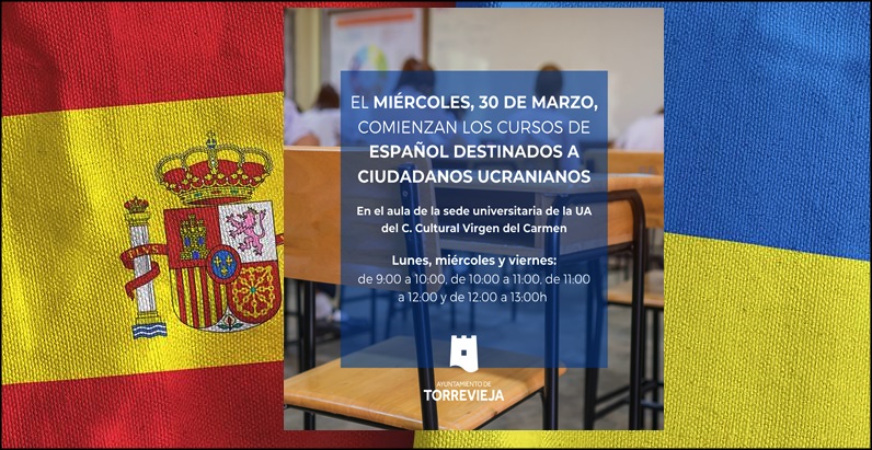 El Miércoles, 30 de marzo, comienzan los cursos de español destinados a ciudadanos ucranianos