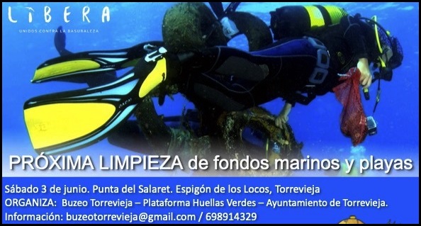 Torrevieja realizará una limpieza de fondos marinos y playas sábado 3 de junio.